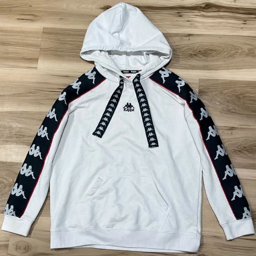 Kappa White Blue Hoodie Sweatshirt Men’s Small